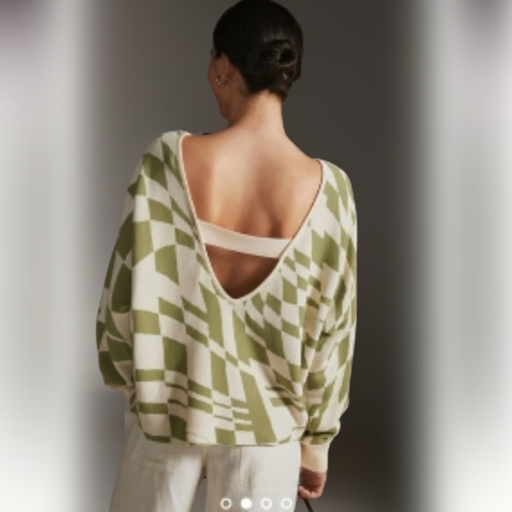 Anthropologie Daily Practice Women’s Large Sweater Green Hazy Daze NWT
